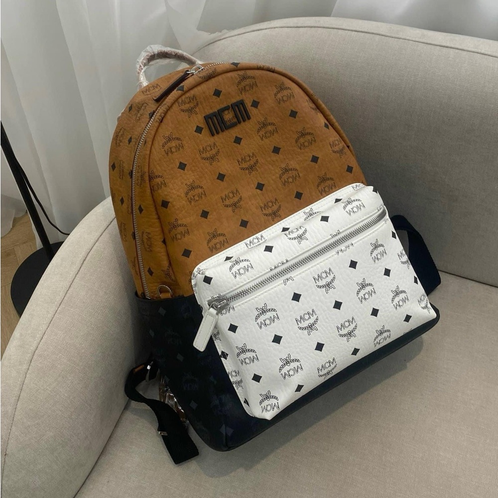 MCM stark backpack visetos monogram cognac